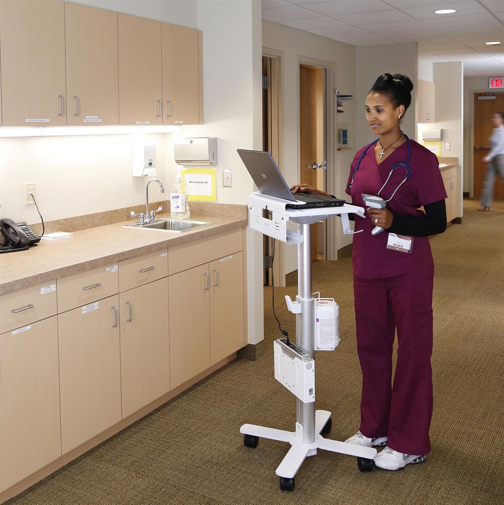 Ergotron StyleView® Laptop Cart, SV10 EGT-SV10-1100-0 Light-Duty Medical Cart (7Y Warranty)