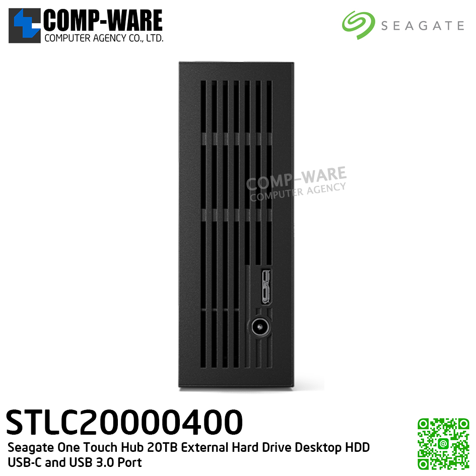 Seagate One Touch Hub 20TB External Hard Drive Desktop HDD USB-C and USB 3.0 Port WITH PASSWORD PROTECTION - STLC20000400