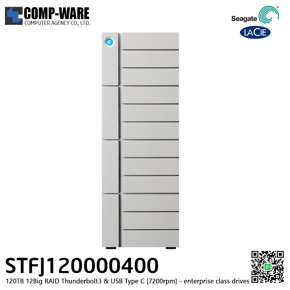 Seagate LaCie 12big 120TB 12-Bay Thunderbolt 3 RAID Array (12 x 10TB) STFJ120000400