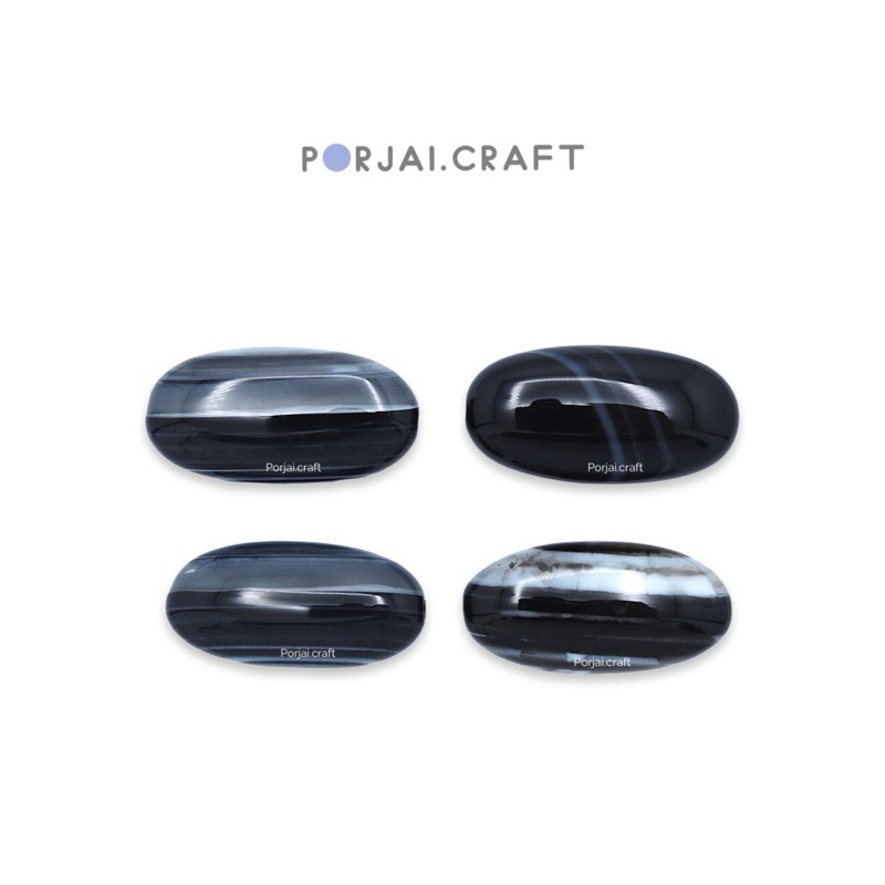 Tibetan Agate Oval Beads ลูกปัดทิเบตอาเกต 39mm