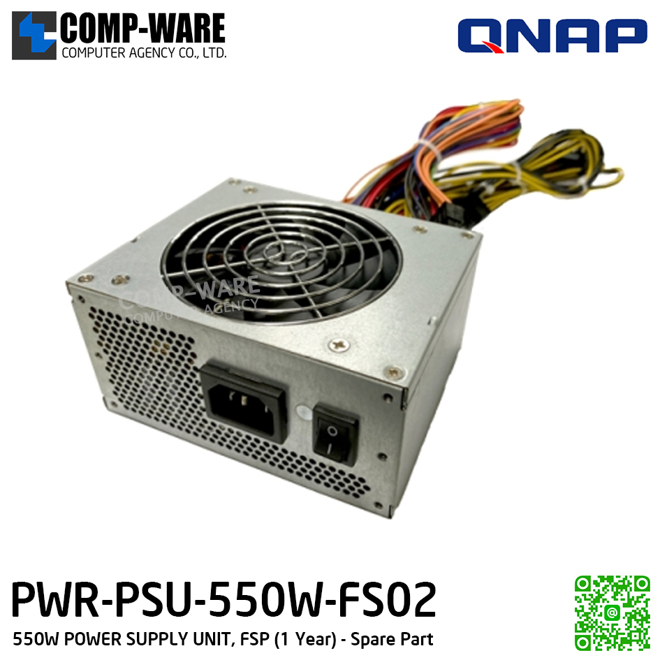 QNAP PWR-PSU-550W-FS02 550W POWER SUPPLY UNIT, FSP (1 Year) - Spare Part