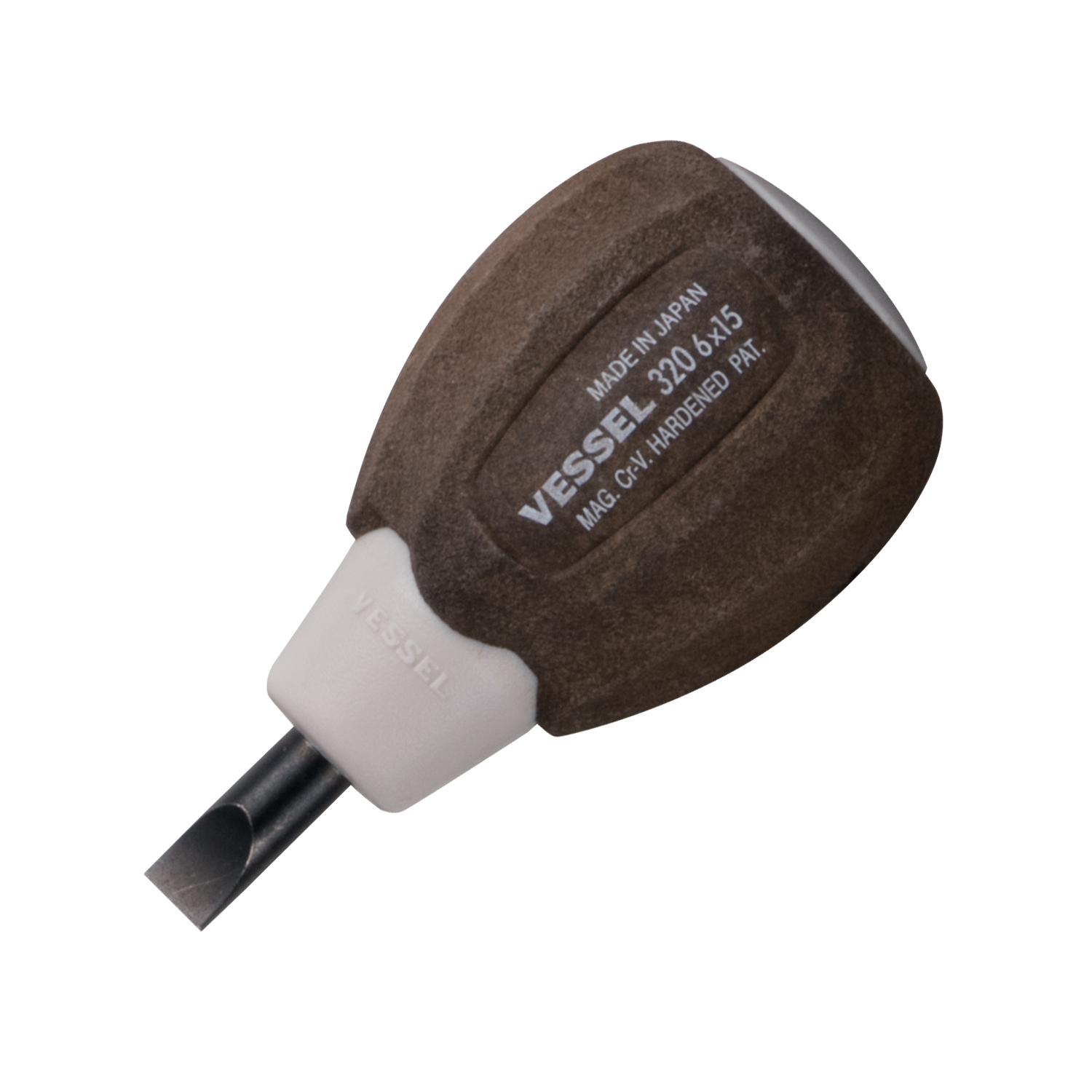 VESSEL ไขควง Wood compo แบบสั้น กันลื่น No.320(Slotted 6 x 15)