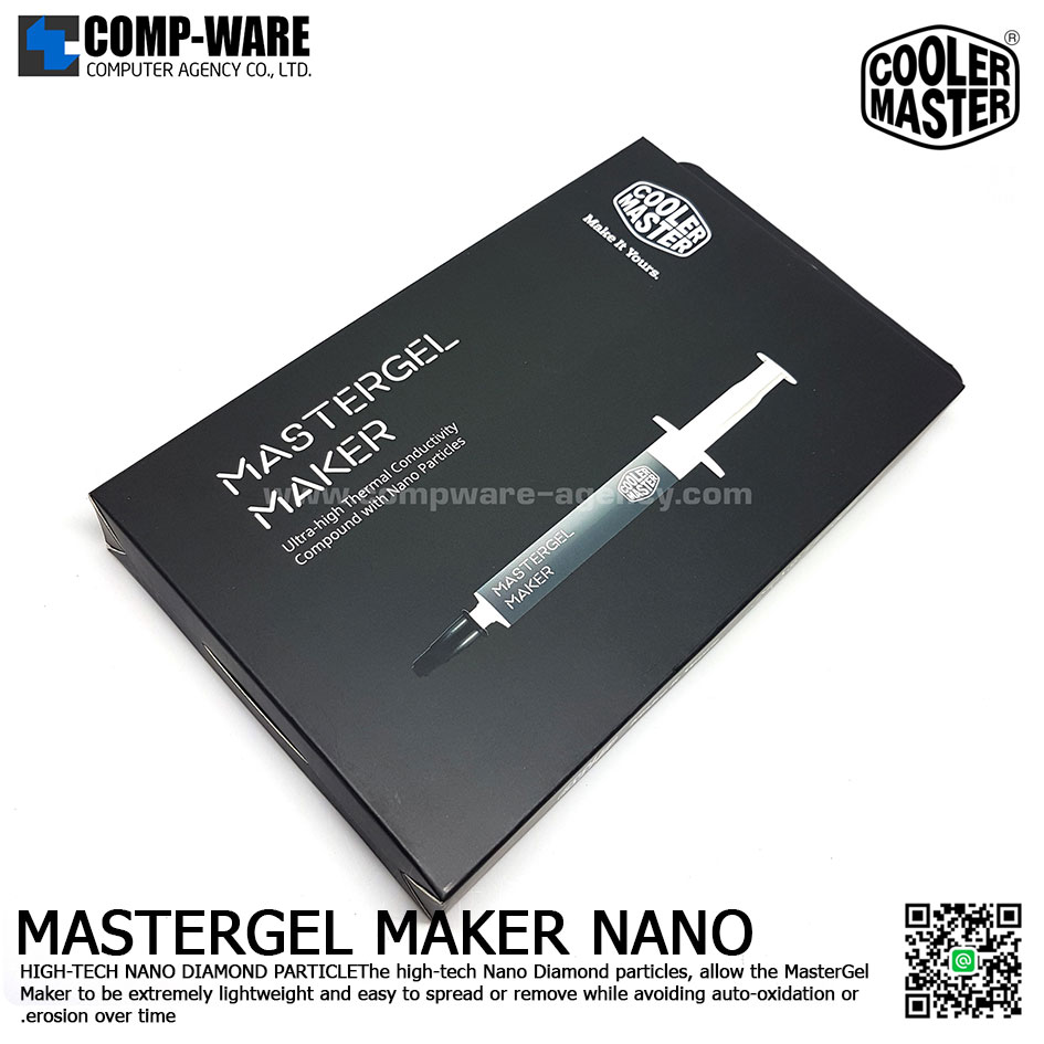 ซิลิโคนอย่างดี ใช้งานได้นาน เย็นกว่าปกติ Thermal Grease MasterGel Maker NANO ยี่ห้อ Coolermaster สำหรับซีพียูคอมพิวเตอร์