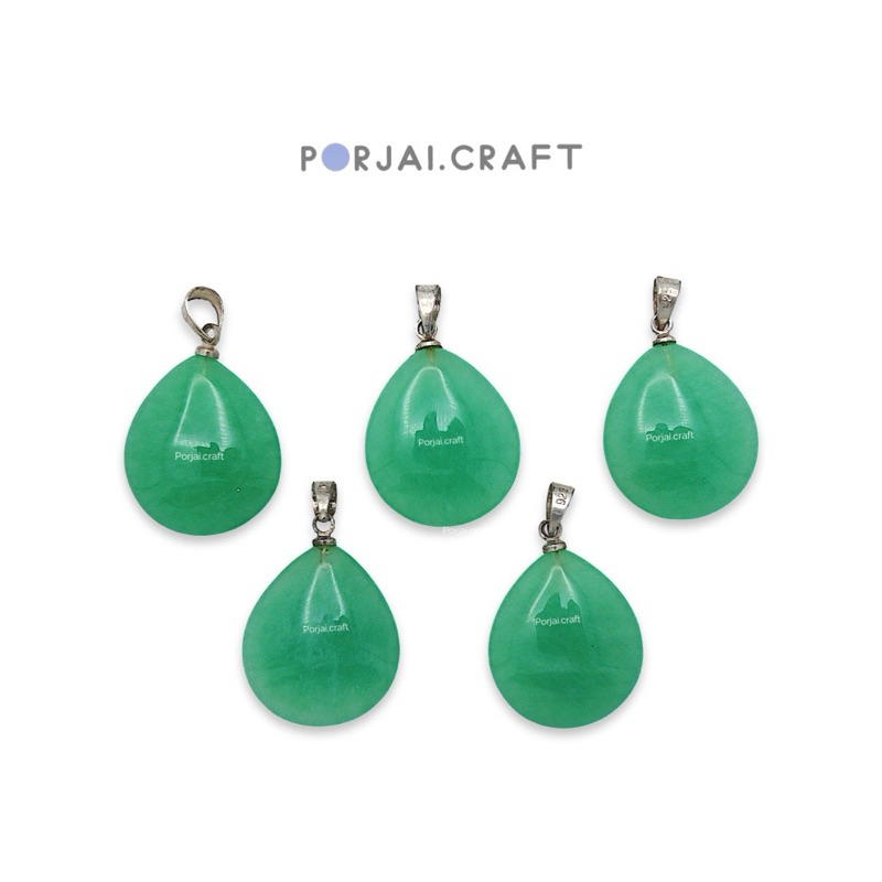 Chrysoprase Tear Drop Pendant จี้คริสโซเพลส 20mm