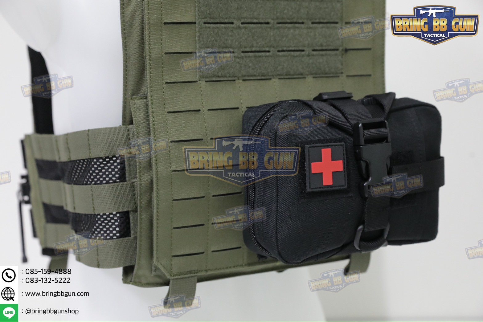 กระเป๋าพยาบาลสนาม B03 (แบบกระตุกไว) (ทรงแนวนอน) เพ้า IFAK รุ่น B03 (ทรงแนวนอน) (IFAK Pouch) (Medic Pouch)