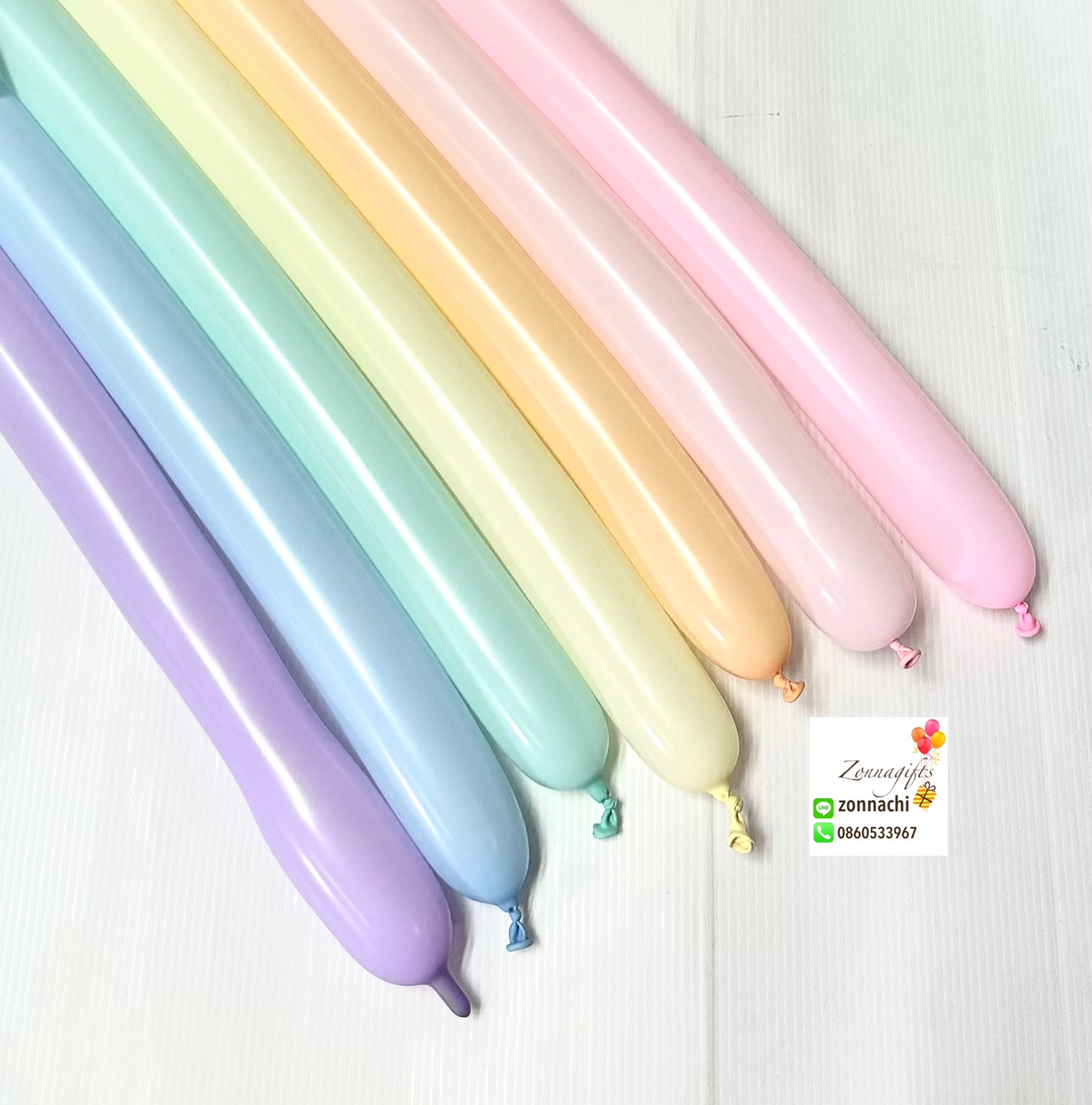 ลูกโป่งบิด ไส้เป็ด pastel : 100ใบต่อแพ็ค