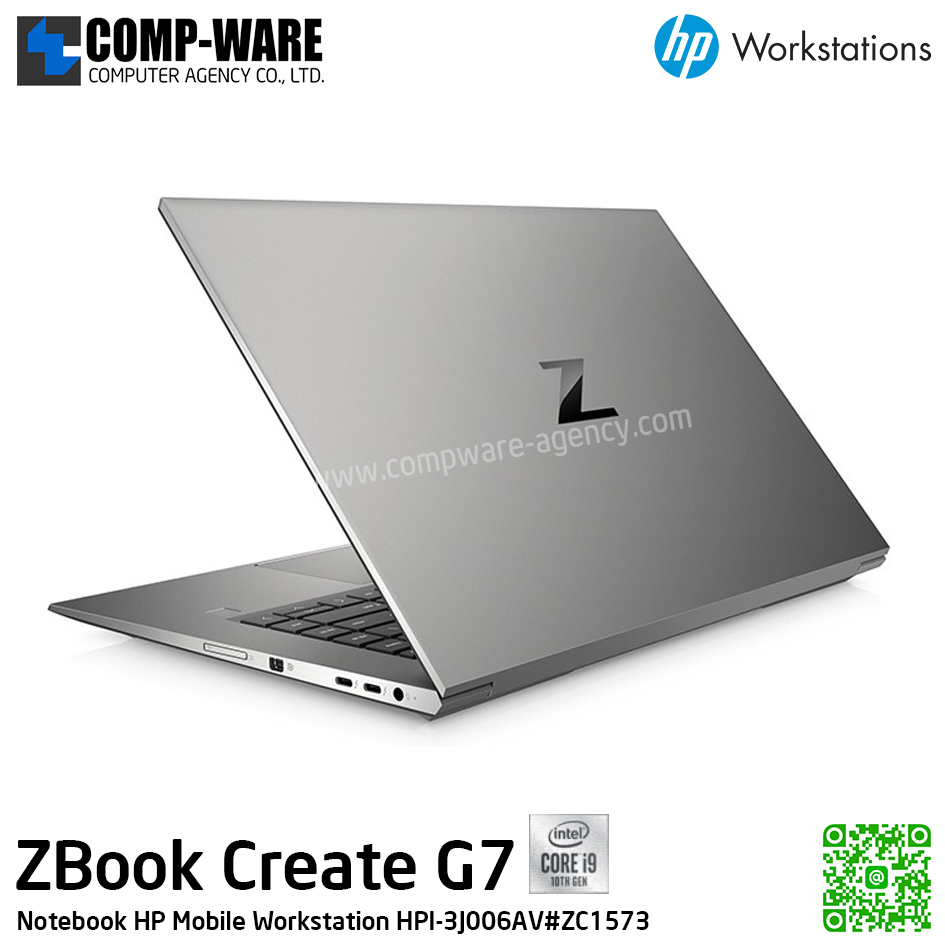 HP Mobile Workstation ZBook Create G7 - Intel Core i9-10885H / 32GB DDR4 / 512GB PCIe NVMe / NVIDIA GeForce RTX2070 (8GB) / Intel WiFi 6 + Bluetooth / 15.6inch FHD (1920x1080) / Windows 10 Pro / 3Years On-site