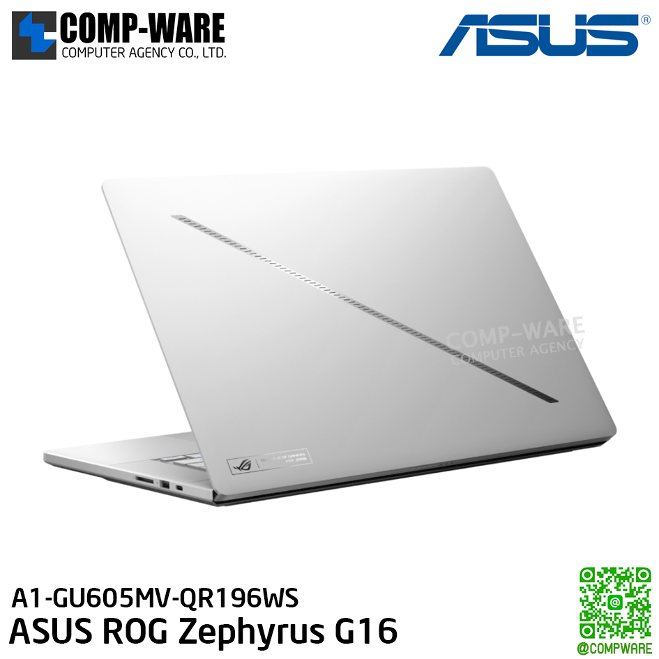 ASUS ROG Zephyrus G16 / 16-inch / Intel® Core™ Ultra 9 / NVIDIA® GeForce RTX™ 4060 / 16GB*2 LPDDR5X 7467 on board / 1TB PCIe® 4.0 NVMe™ M.2 SSD / Windows 11 Home / A1-GU605MV-QR196WS / LAPTOP / 3Y Warranty / GU605MV-QR196WS