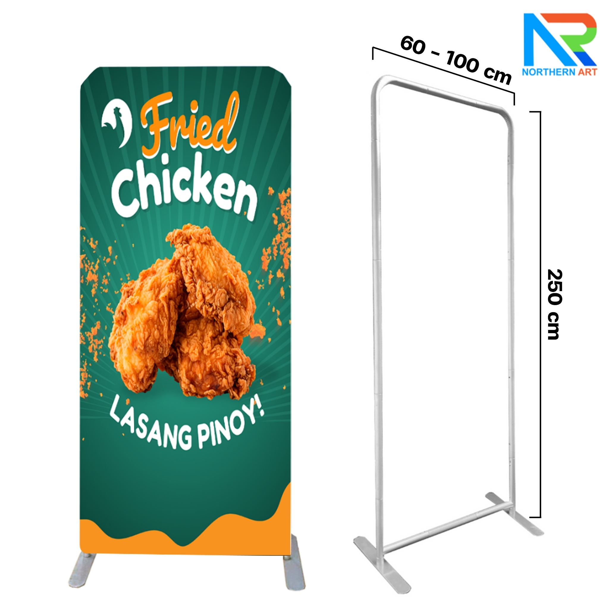 แบคดรอปผ้า Fabric Backdrop รุ่นตรง ขนาด (H)250 x (W)60-100 cm. โครงอะลูมิเนียม ถอดประกอบได้ แถมฟรี! กระเป๋าใส่อุปกรณ์ 1 ใบ
