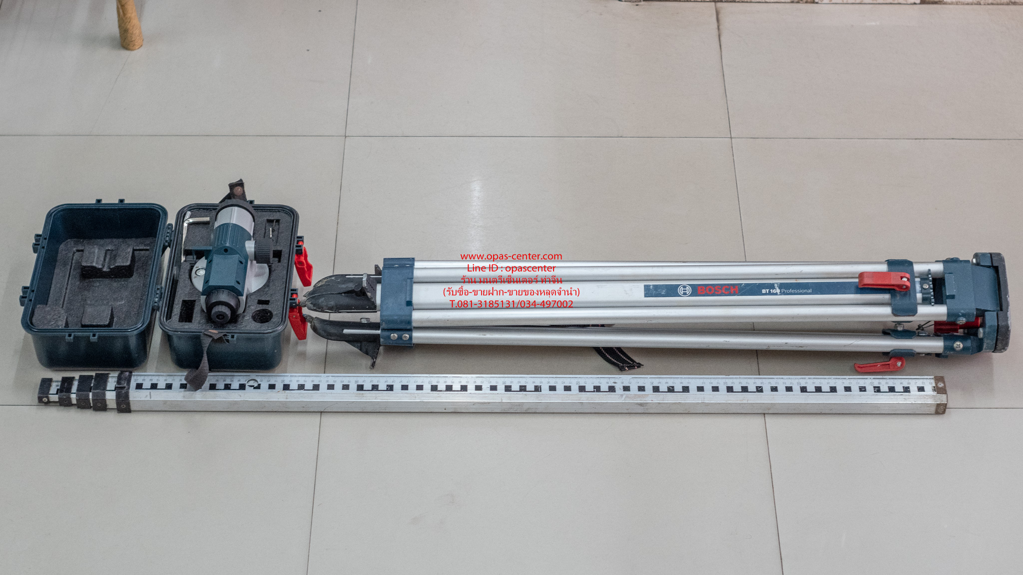 **ขายแล้ว**กล้องระดับ BOSCH รุ่น GOL26D + ขาตั้ง BT160 + ไม้สต๊าฟ GR500 มือสอง ของแท้