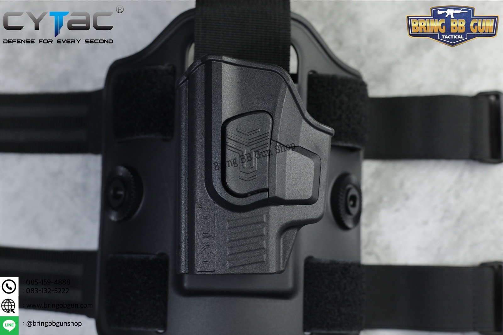 ซองปืนพกนอกปลดนิ้วชี้ Sig Sauer P365 + เพลทรัดต้นขา ยี่ห้อ Cytac (R-Defender G3 Series P365 Holster with Drop Leg Platform)
