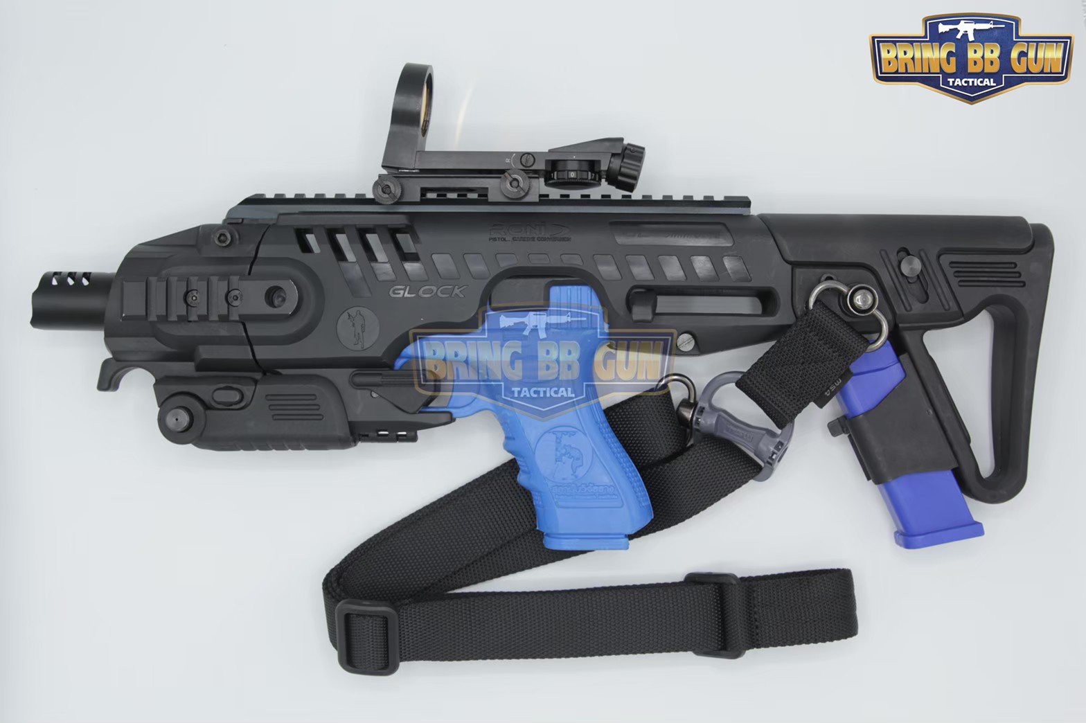 ชุดสุดคุ้ม Roni Gen 2 + เรทดอท + สายสะพายปืน ชุดประกอบปืนสั้น Roni Gen 2 (Glock) สำหรับปืนGlock17/18/19/22/23/25/26/31/32 (Toy Version)