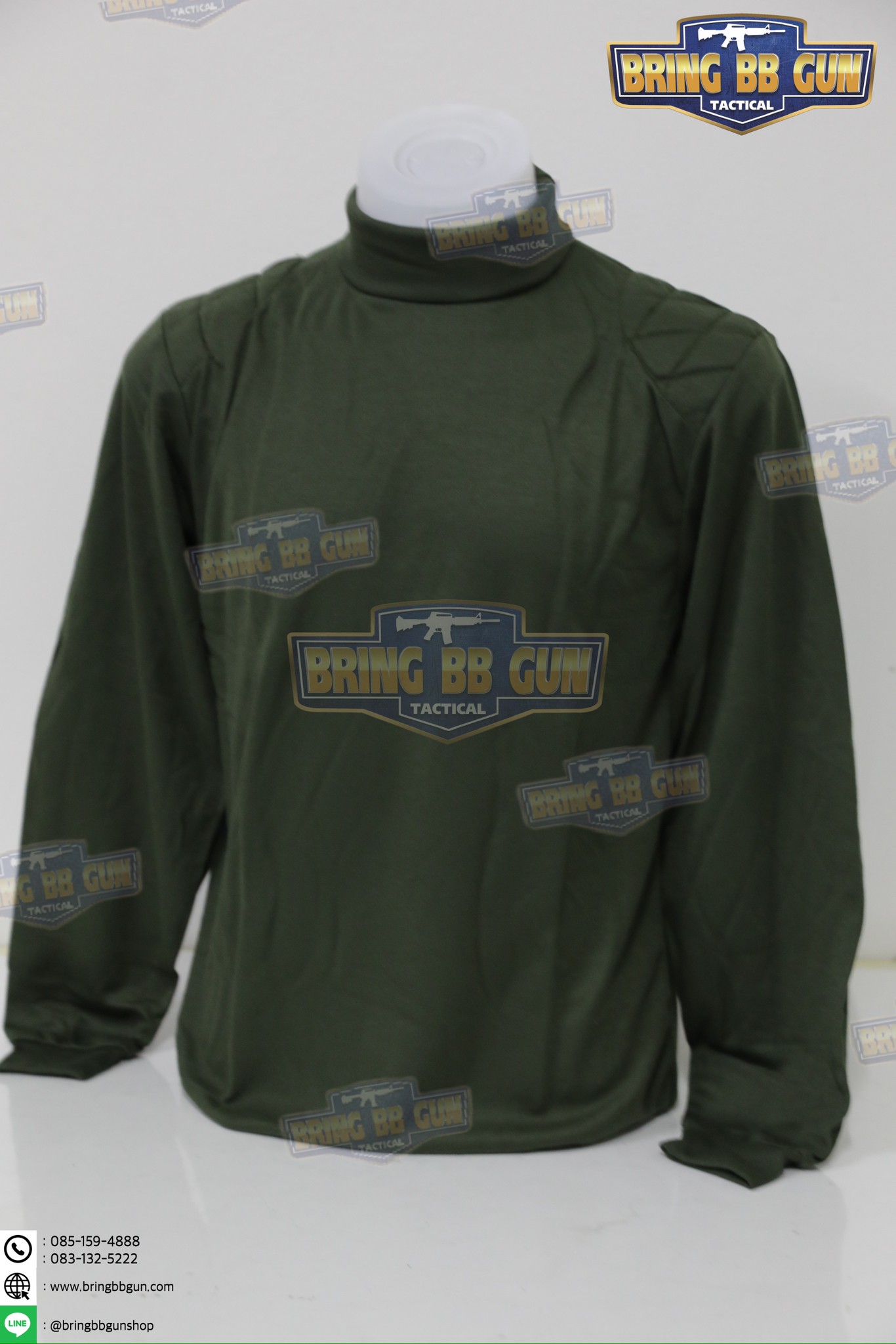 เสื้อยืดแขนยาว บุไหล่ คอเต่า (ผ้า TC)