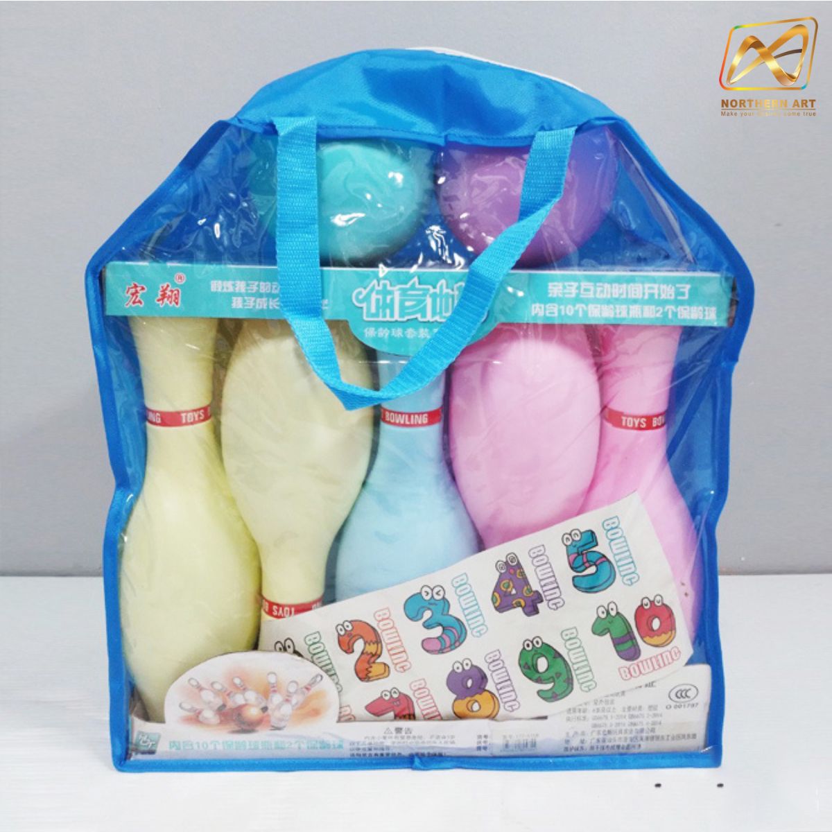 พินโบว์ลิ่ง คละสี ขนาดพินสูง 30 ซม. 1 SET มี PIN 10 ชิ้น พร้อมลูกบอล 2 ลูก