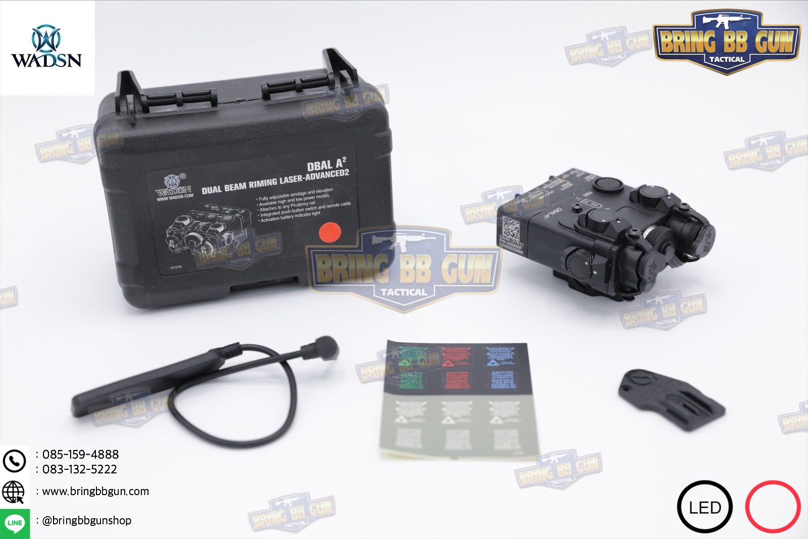 กล่องAN/PEQ-15A รุ่น DBAL-A2 ยี่ห้อ WADSN รุ่น บอดี้พลาสติก (Dual Beam Aiming Laser - Advanced2)