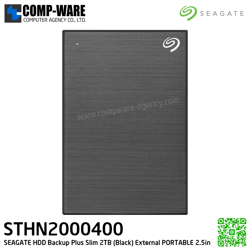 SEAGATE HDD Backup Plus Slim 2TB (BLACK) External HDD PORTABLE 2.5" - STHN2000400