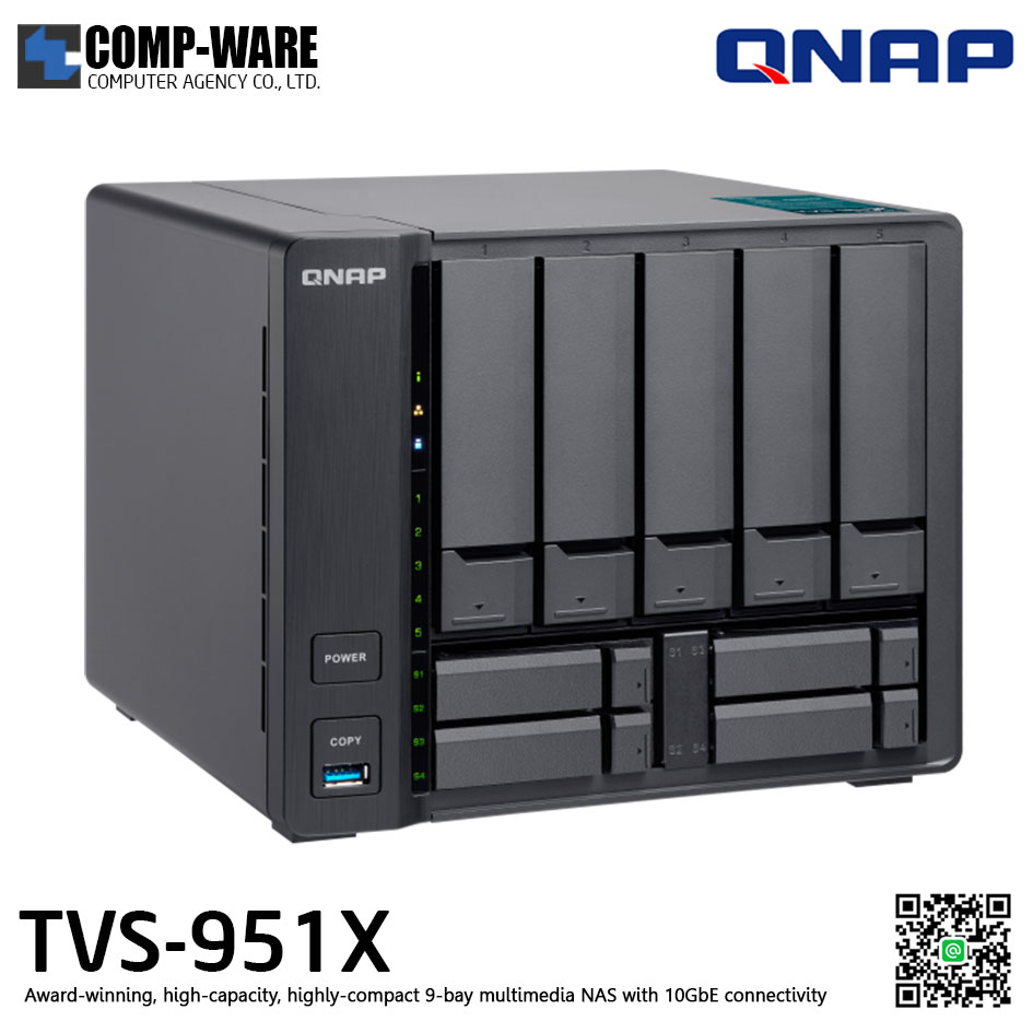QNAP NAS 9-Bay (5+4) TVS-951X (2GB RAM up to 32GB) Intel Celeron 3865U , No HDD // สินค้า EOL