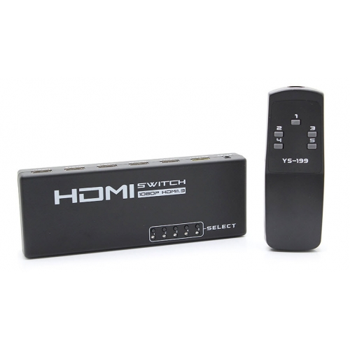 HDMI Selector เข้า 5 ออก 1 พร้อมรีโมทคอนโทรล