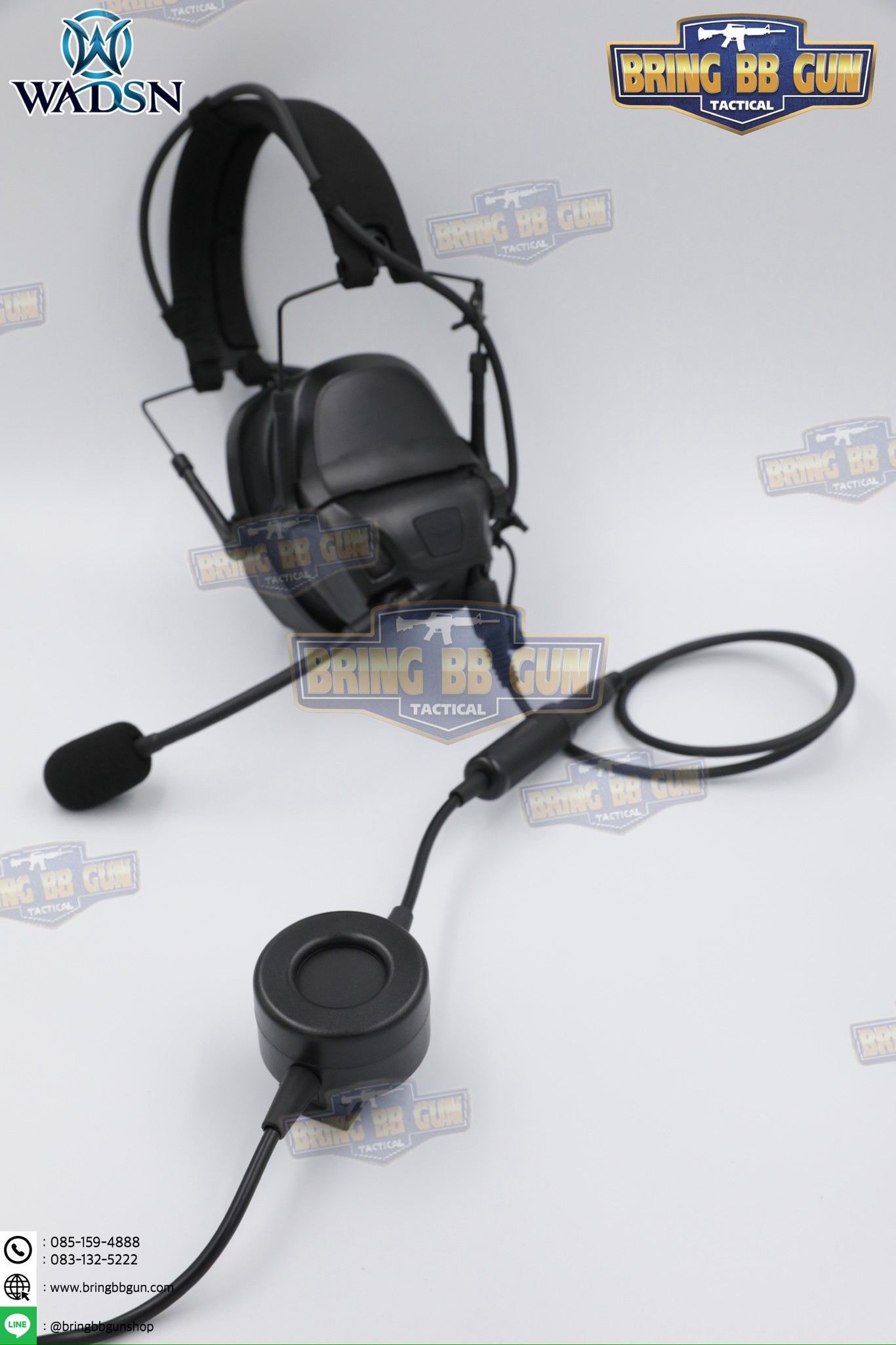 สาย PTT ทรง TCI Tactical ยี่ห้อ WADSN (สาย Push to Talk) (สาย PTT ทรง TCI Tactical) (Tactical PTT (Press-to-Talk) for High-Impedance Headsets) (PTT Military Standard Version)