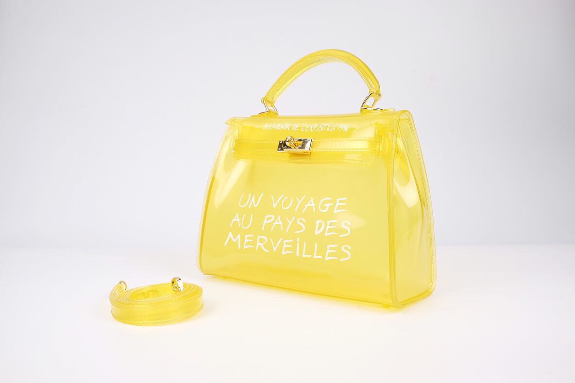 กระเป๋าเจลลี่เคลลี่ Jelly Kelly Bag กระเป๋าซิลิโคนจากเกาหลี สีเหลือง พร้อมส่ง