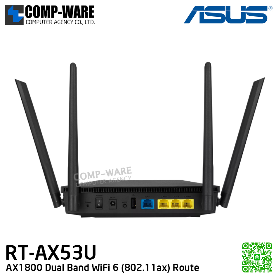 ASUS Router RT-AX53U / AX1800 / Dual-band / WiFi - 3Y Warranty