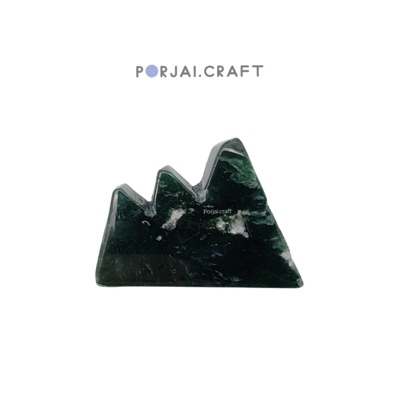 Moss agate mountain carving มอสอาเกตแกะสลักรูปภูเขา