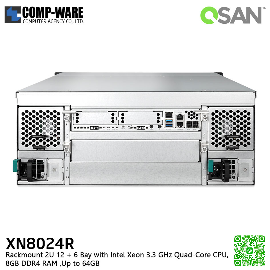 QSAN (24 Bays) XCubeNAS XN8024R (8GB RAM) Rackmount 4U NAS Storage , No HDD