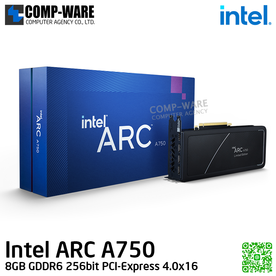 Intel ARC A750 8GB GDDR6 256bit PCI-Express 4.0 x16 Graphic Card - 21P02J00BA - 3Y Warranty