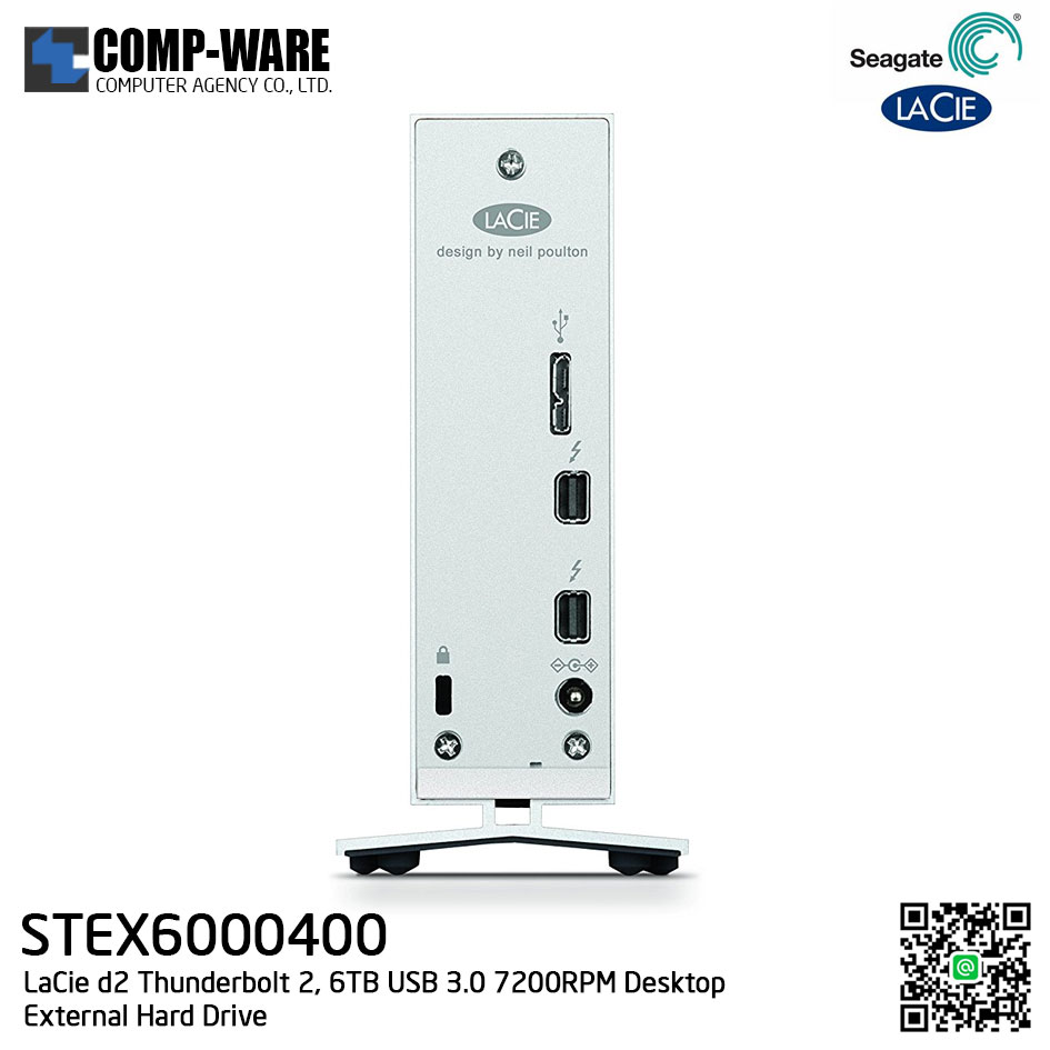 Seagate LaCie 6TB d2 Thunderbolt 2 & USB3.0 External Hard Drive - STEX6000400