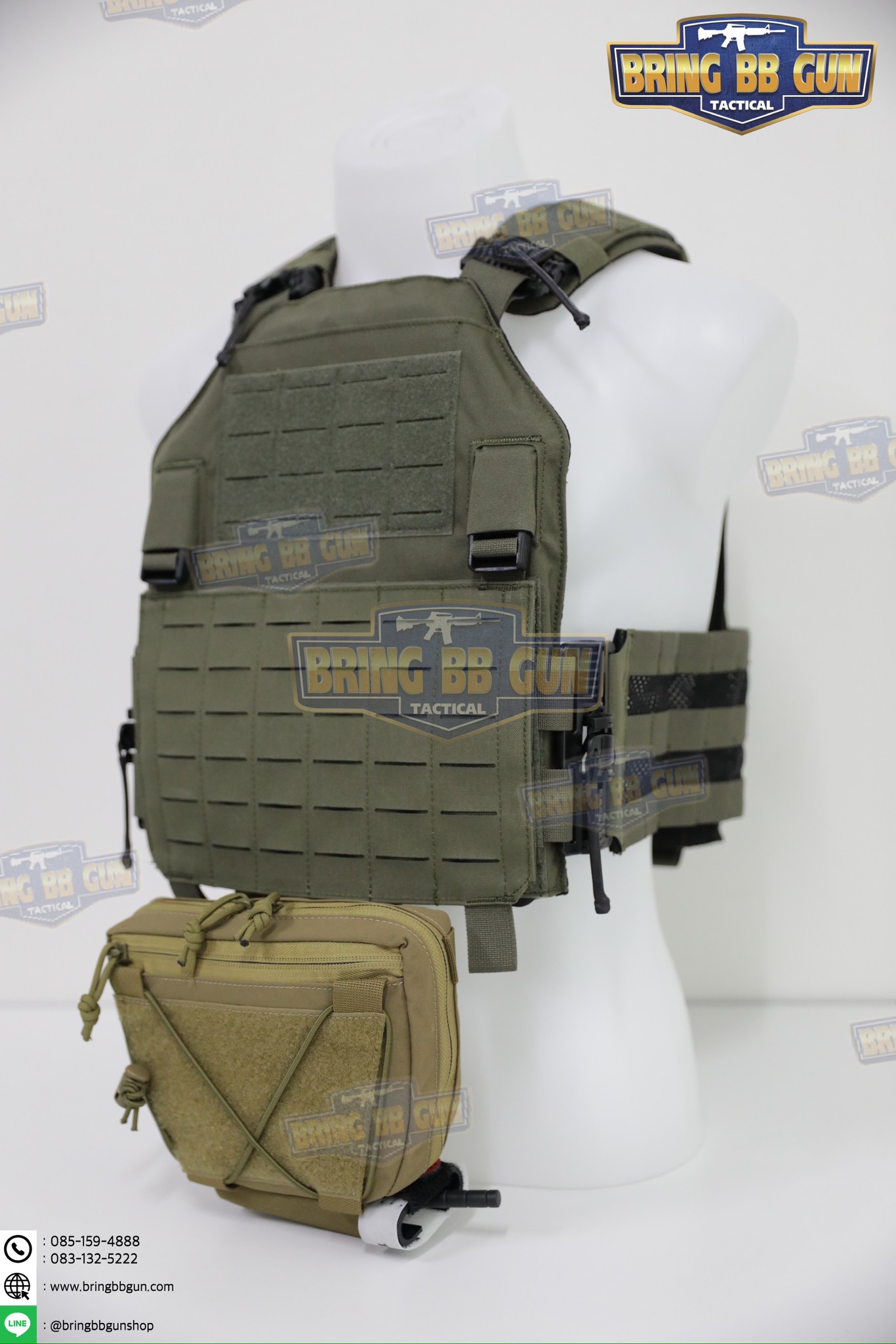 กระเป๋าจิงโจ้ติดเสื้อเวสแบบปลดไว ทรงสามเหลี่ยม (Tactical Drop Pouch) (Tactical Action Pouch)