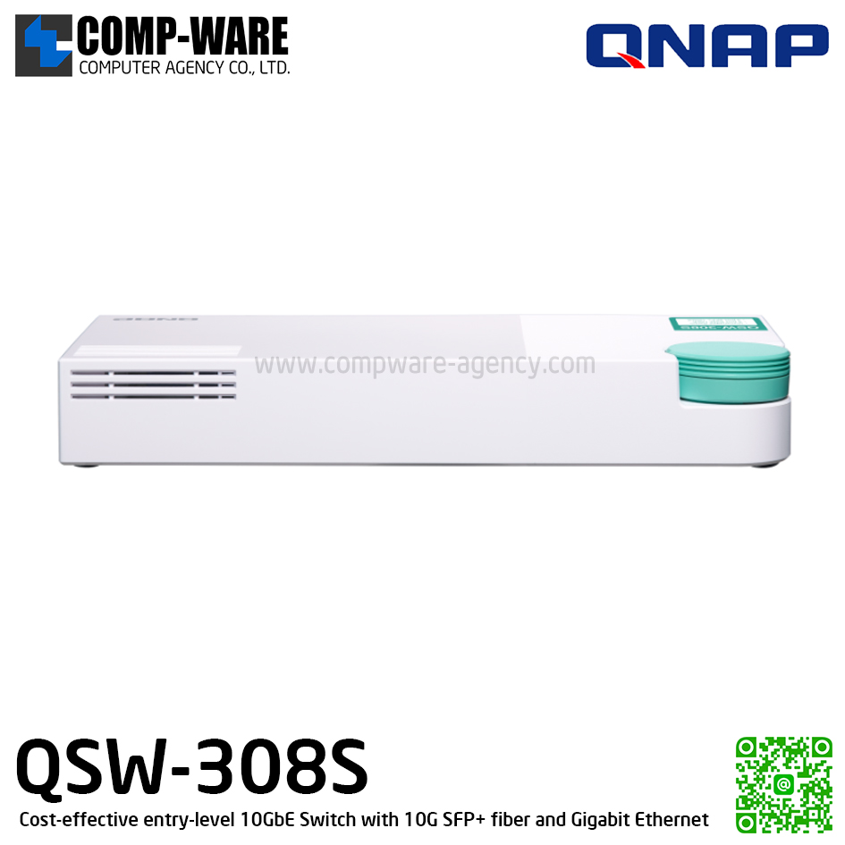 QNAP QSW-308S Cost-effective entry-level 10GbE Switch with 10G SFP+ fiber and Gigabit Ethernet