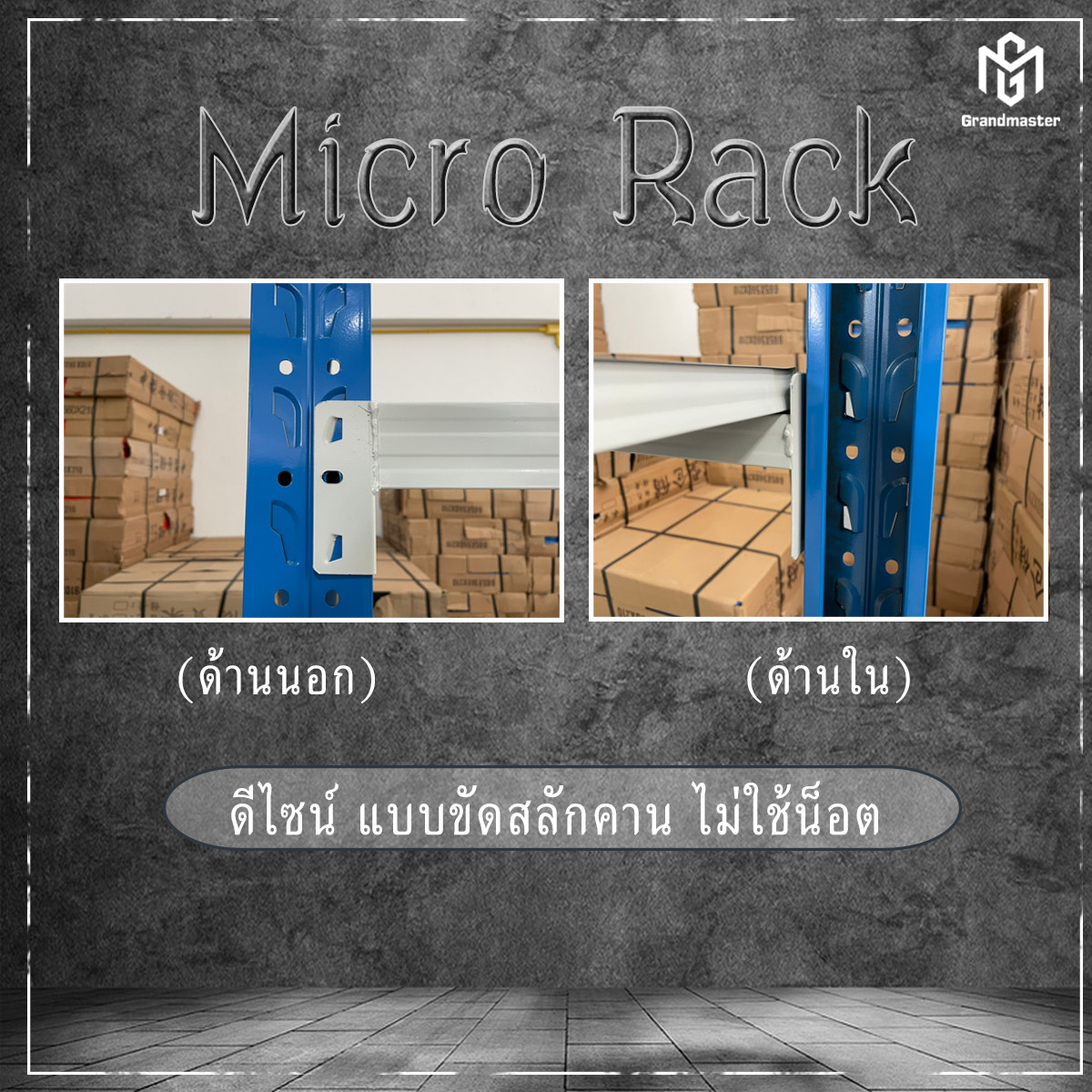 ชั้นวางเหล็ก Micro Rack W150 x D60 x H200 cm. (สีน้ำเงิน/ขาว)