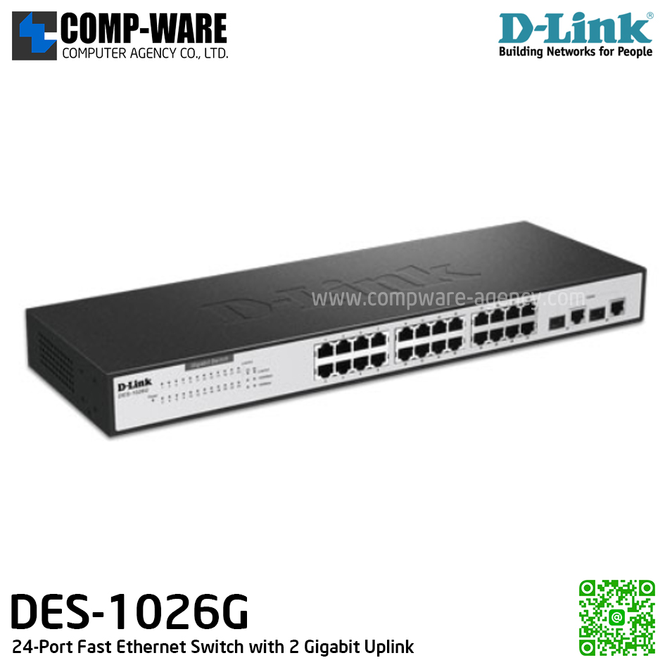 D-Link DES-1026G 24-port UTP 10/100Mbps, 2-Port UTP 10/100/1000Mbps