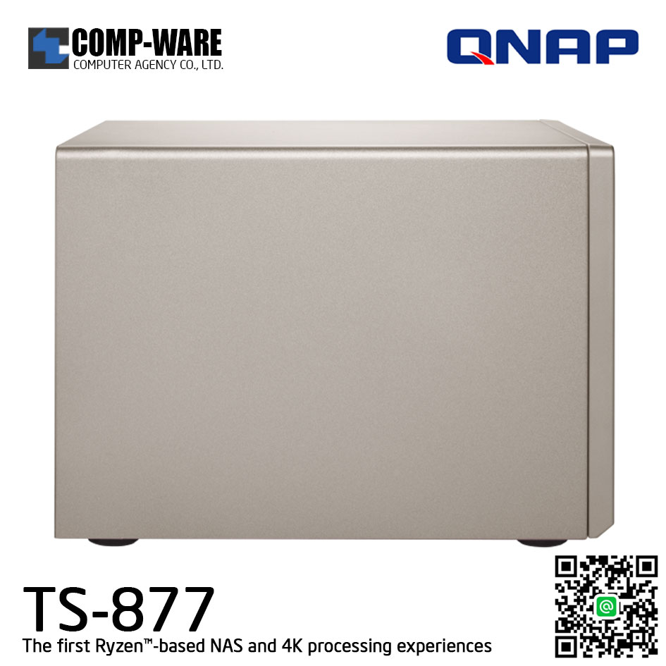 QNAP NAS 8-Bay (6+2) TS-877 (8GB DDR4 RAM up to 64GB) AMD Ryzen5 1600 6C/12T TS-877-1600-8G, No HDD