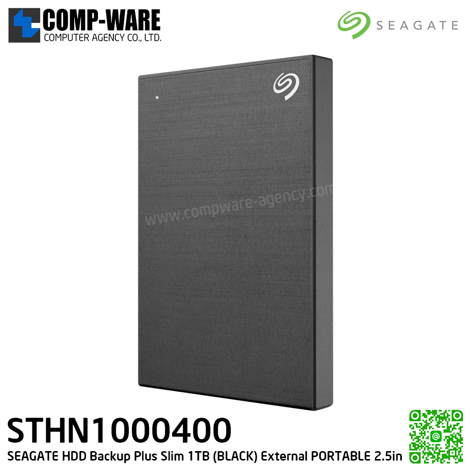 SEAGATE HDD Backup Plus Slim 1TB (BLACK) External HDD PORTABLE 2.5" - STHN1000400