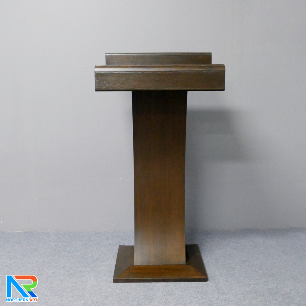 โพเดียมไม้ สีโอ๊ค ทรงโมเดิร์น TOPตรง ขนาด (W)55.5 x (L)42 cm. สูง 111 cm.