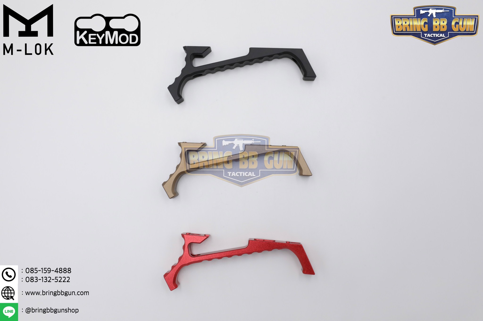 กริ๊ปมือหน้า VP23 (VP23 Tactical Angled Grip) (VP23 Tenaci Grip) (ใช้ได้กับชุดหน้าระบบราง M-Lok และ Keymod)