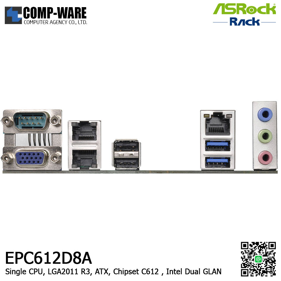 ASRock Rack EPC612D8A Intel C612 Chipset ATX Motherboard Single-CPU Socket LGA2011 R3