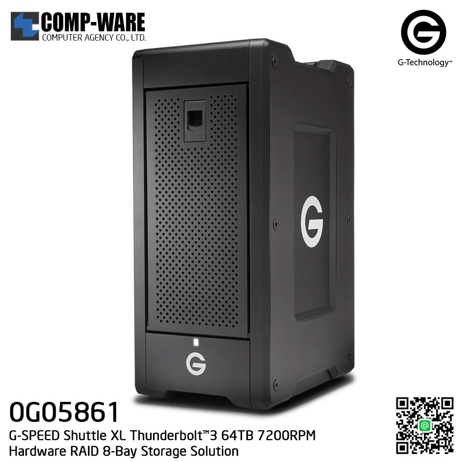 G-Technology G-SPEED Shuttle XL Thunderbolt™3 64TB 7200RPM Hardware RAID 8-Bay Storage Solution - 0G05861