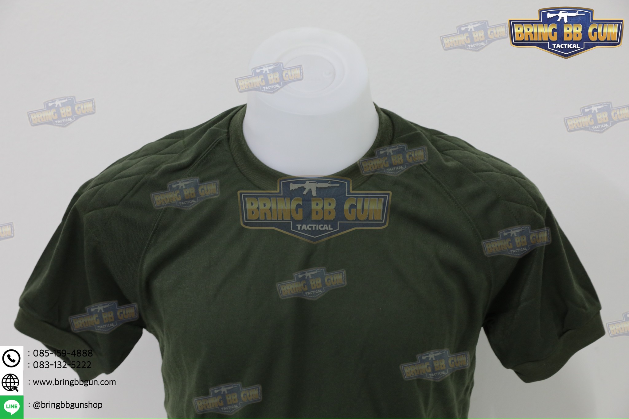 เสื้อยืดรองบ่า บุไหล่ (ผ้า TC)