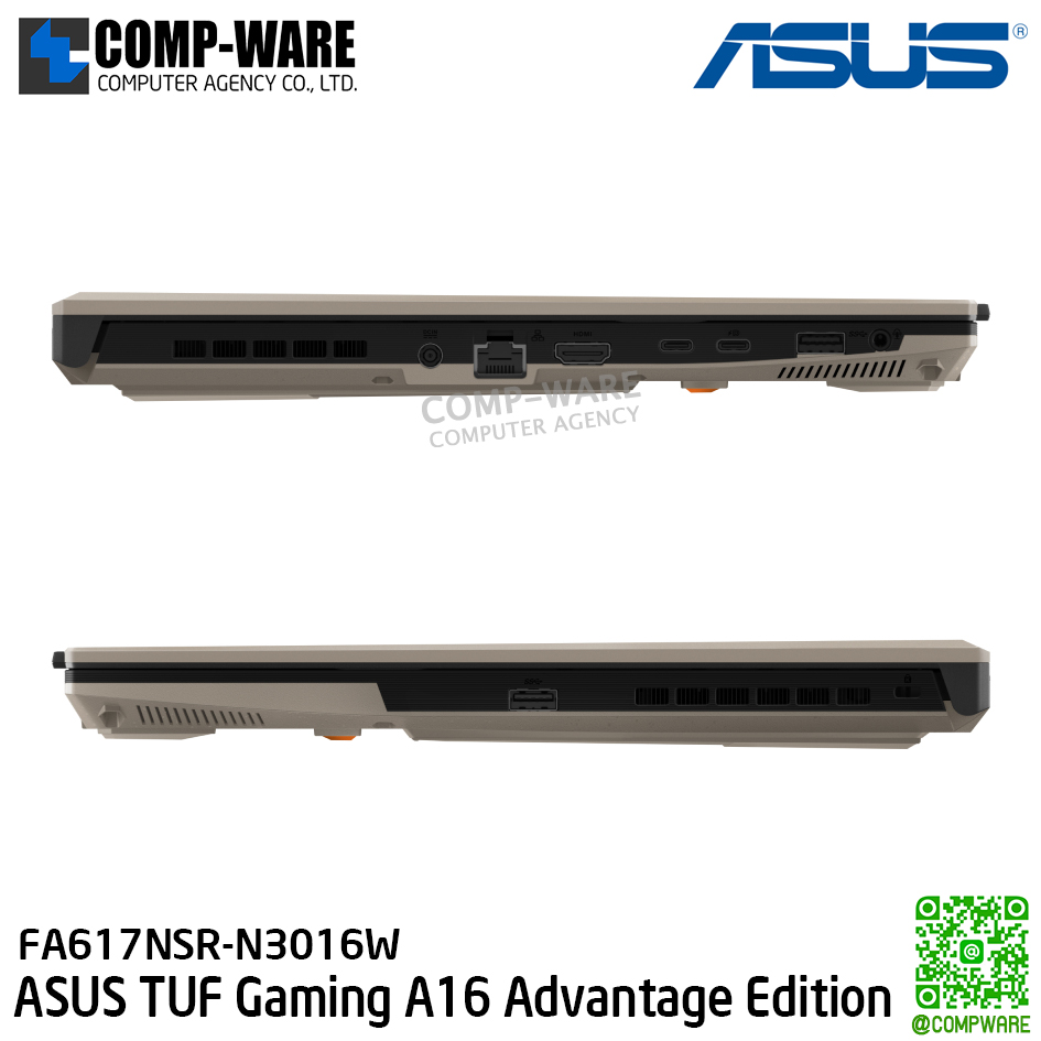 ASUS TUF Gaming A16 / 16-inch / AMD Ryzen™ 7 7435HS Mobile Processor 3.1GHz (20MB Cache) / 16GB DDR5 / 512GB PCIe 4.0 NVMe M.2 SSD / AMD Radeon RX 7600S / Windows 11 Home / 2Y Warranty on-site / FA617NSR-N3016W