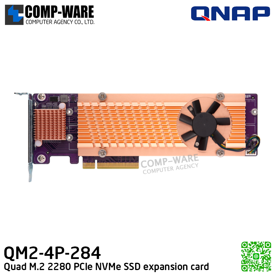 QNAP QM2-4P-284 QM2 Quad M.2 2280 PCIe NVMe SSD expansion card