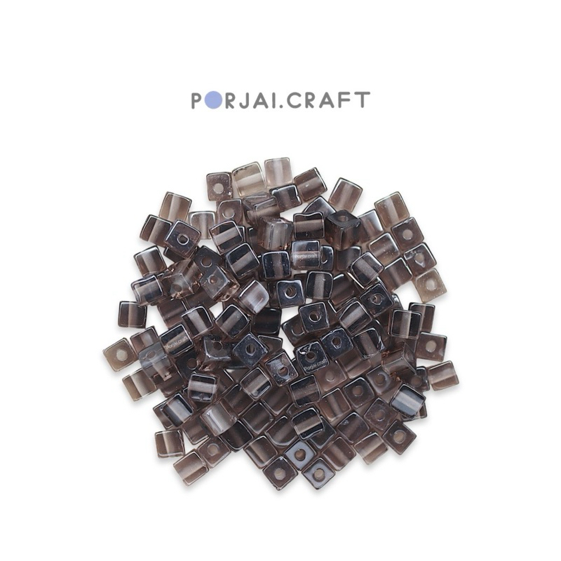 Smoky Quartz Mini Cube Beads ลูกปัดสโมคกี้ควอตซ์ 3mm
