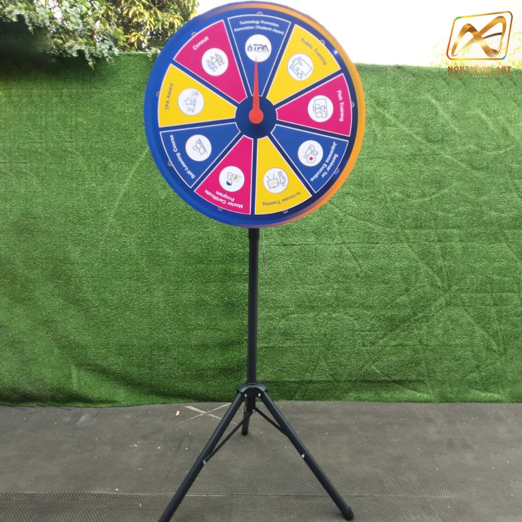 เกมส์วงล้อแม่เหล็ก 3 ขา พร้อมแผ่นสามเหลี่ยม ขาปรับระดับสูง-ต่ำ 120-177 ซม. จัดเก็บง่าย เคลื่อนย้ายสะดวก