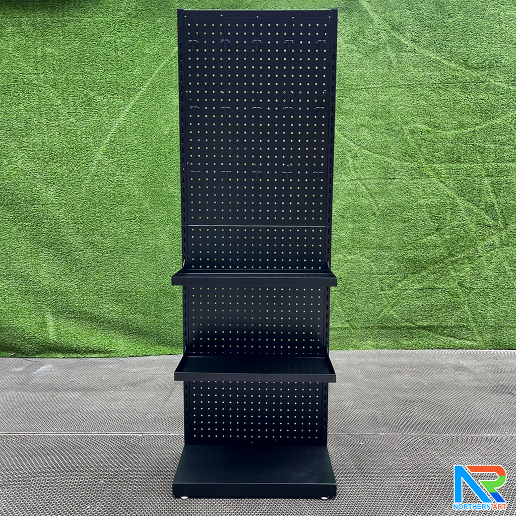 เช่าชั้นวางสินค้าเหล็ก ขนาด(W)50 x (D)25 x(H)150 cm. สีดำ ปรับจำนวนชั้นและขอแขวนได้ตามความต้องการ