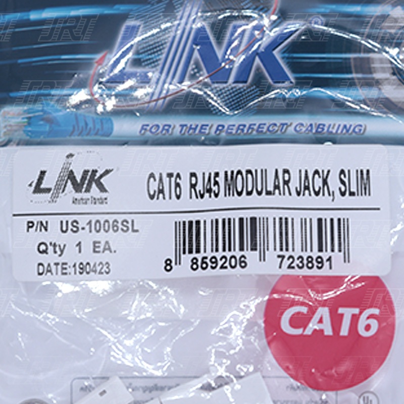 ตัวเมียสลิม RJ45 CAT6 US-1006SL | 06-10-0168 | Link US-1006SL CAT6 RJ45 MODULAR JACK SLIM