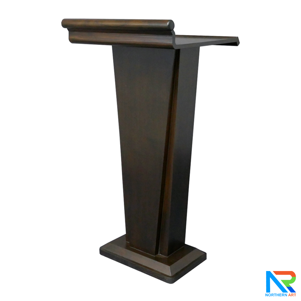 โพเดียมไม้ สีโอ๊ค ทรงโมเดิร์น TOPตรง ขนาด (W)56 x (L)48 cm. สูง 112 cm.