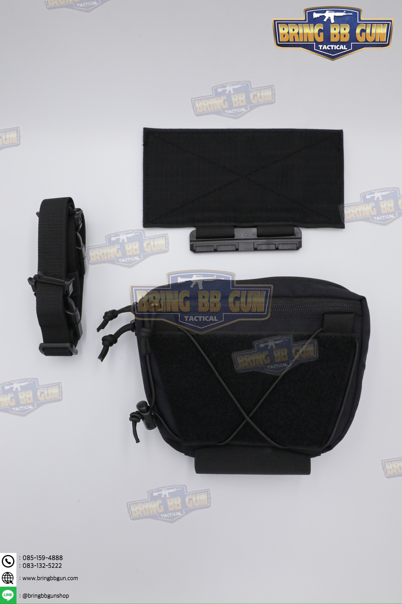 กระเป๋าจิงโจ้ติดเสื้อเวสแบบปลดไว ทรงสามเหลี่ยม (Tactical Drop Pouch) (Tactical Action Pouch)
