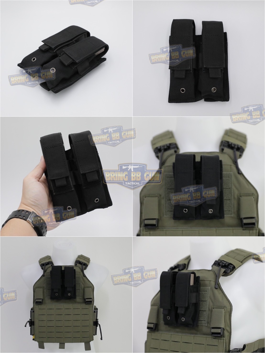 เพ้าแม็กกาซีนเดี่ยว ยี่ห้อ Amomax รุ่น ปืนสั้น (Fabric Magazine Pouch)