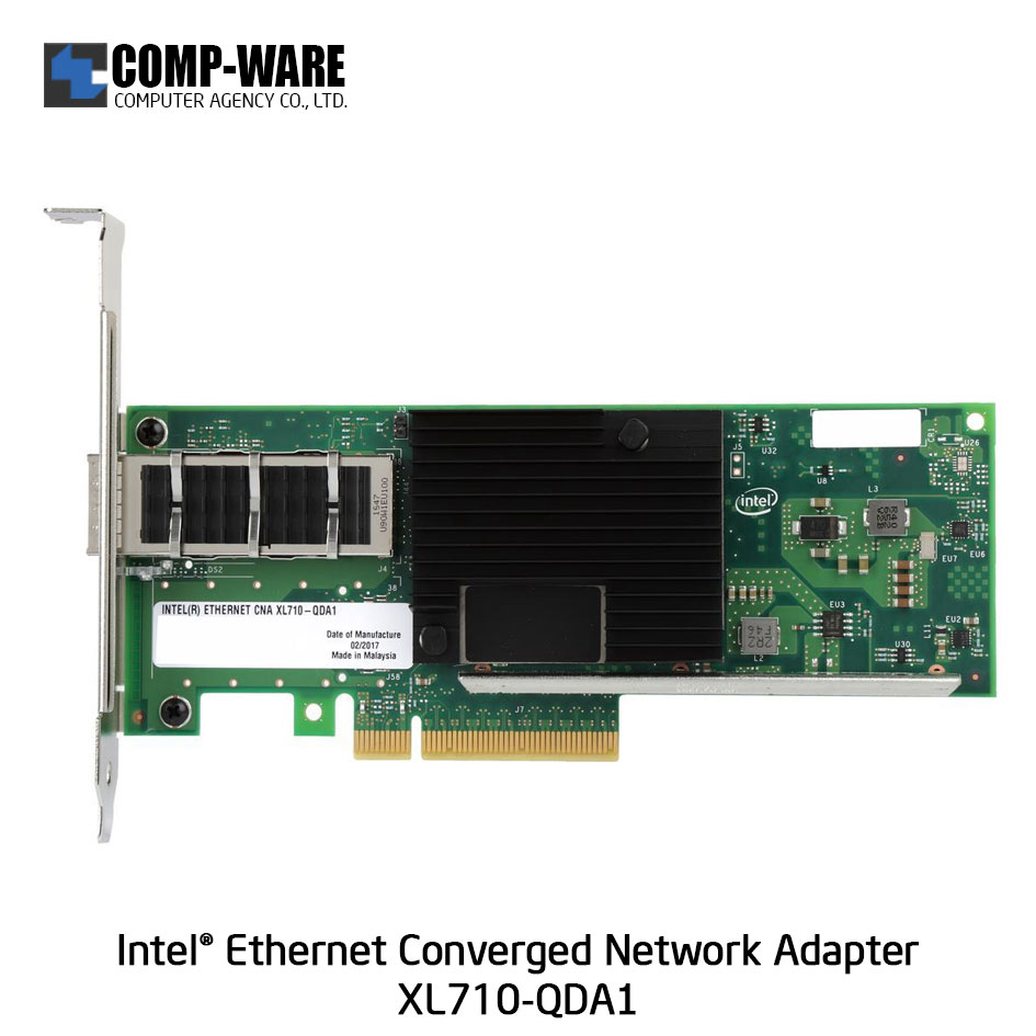 5 x Intel Ethernet Converged Network Adapter XL710-QDA1 (1-Port) QSFP+DAC Connector XL710QDA1BLK รับประกัน 3ปี แบบBLK // สั่งซื้อขั้นต่ำ 5 unit